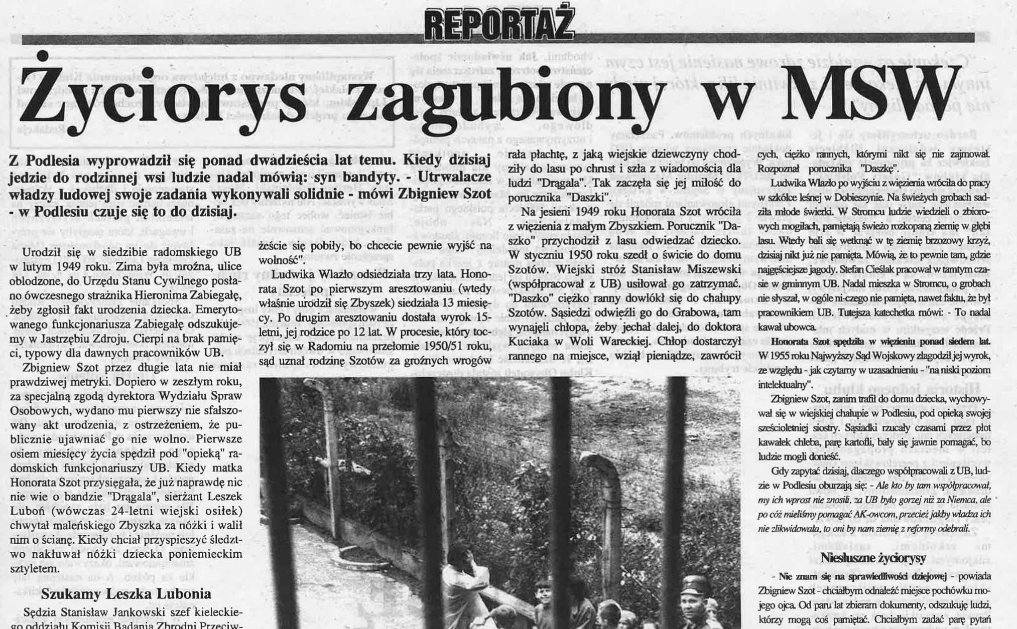 Życiorys zagubiony w MSW (Gazeta Polska, 10.04.1994 r.)