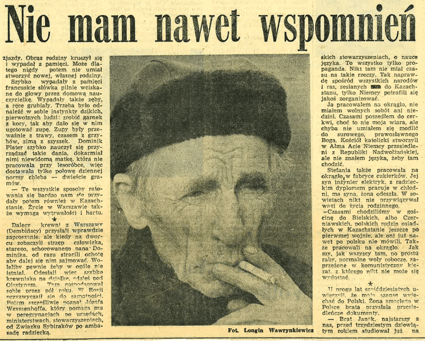 Nie mam nawet wspomnień (Nowy Świat, 18.03.1992 r.)